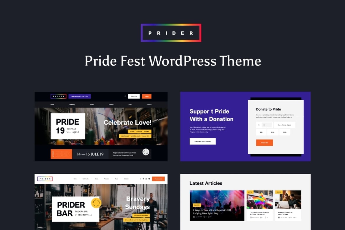 Tema WordPress Prider untuk Komunitas LGBT dan Parade Kebanggaan