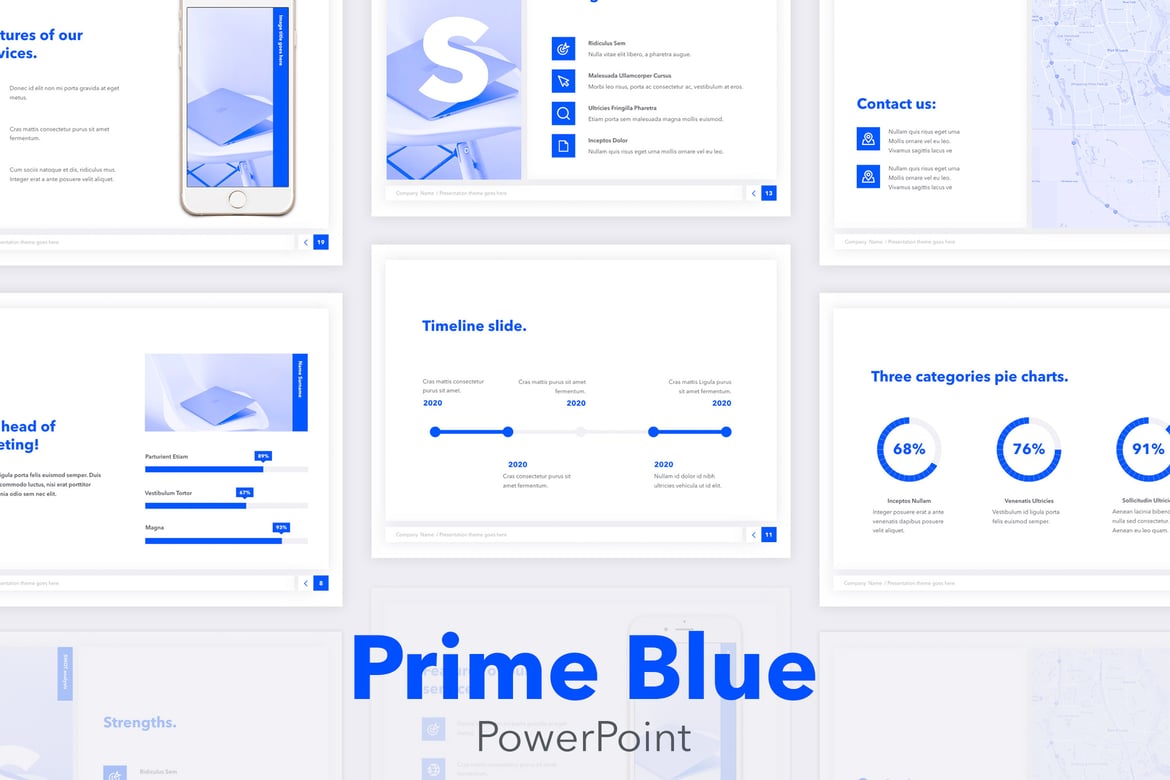 Template PowerPoint Prime Blue yang Profesional dan Modern