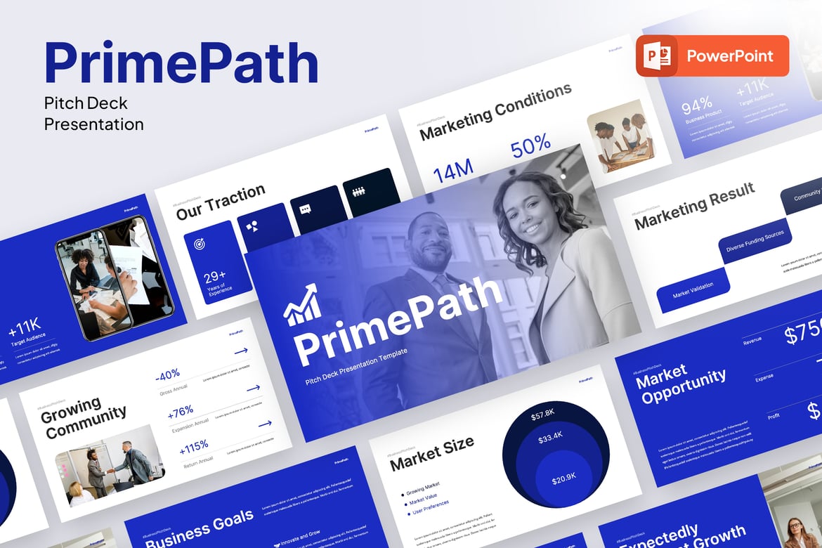 Template Presentasi PowerPoint Primepath - Solusi Ideal untuk Pitch Deck Anda