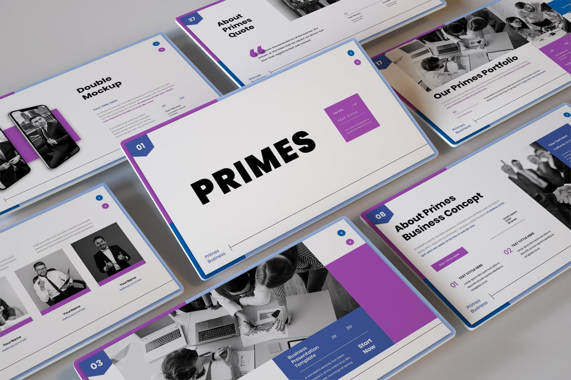 Template Presentasi PowerPoint Primes untuk Bisnis yang Menarik