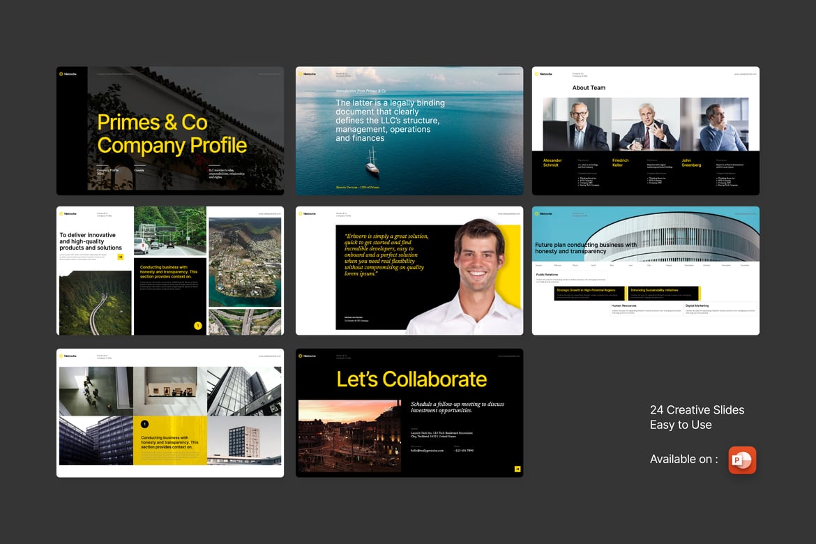 Template Presentasi Perusahaan Minimalis Primes