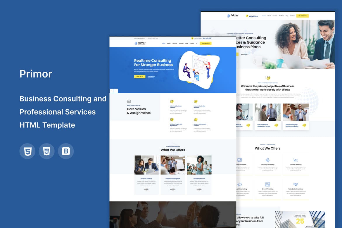 Primor - Template Website Konsultasi dan Layanan Profesional yang Modern