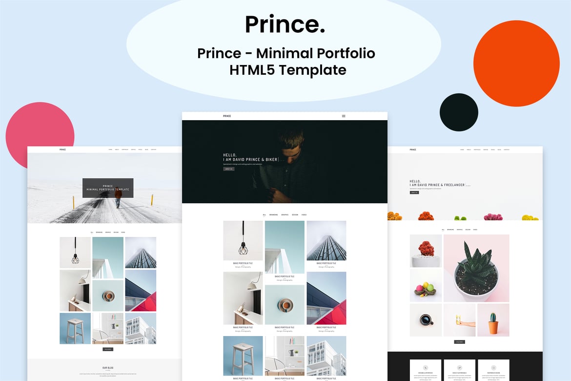 Prince - Template Website Portofolio Minimalis HTML5 yang Elegan