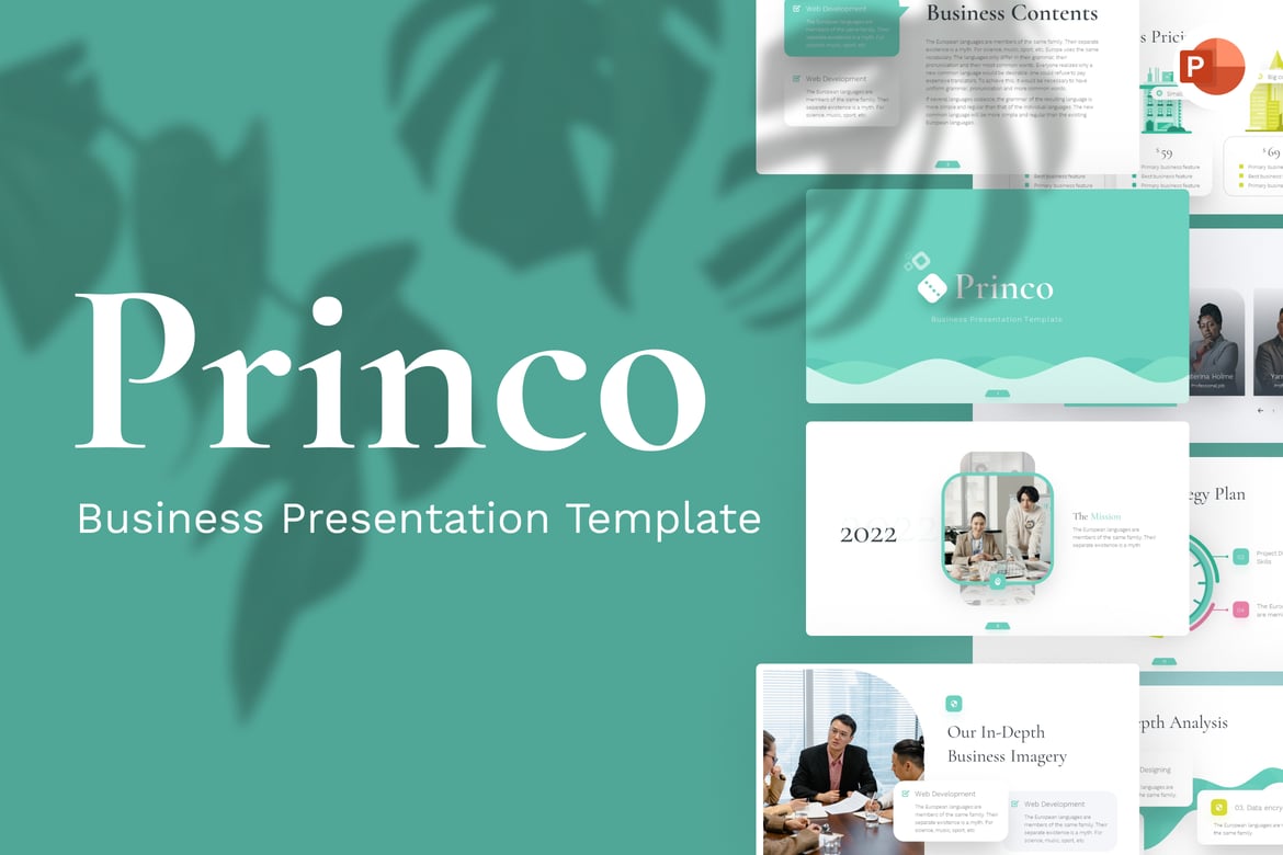 Template PowerPoint Bisnis Princo yang Modern dan Elegan