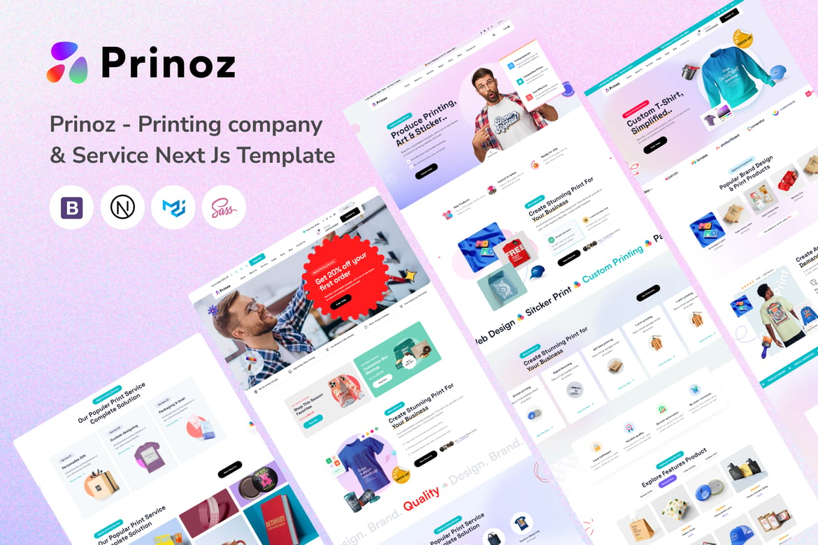 Prinoz - Template Web Modern untuk Perusahaan Percetakan