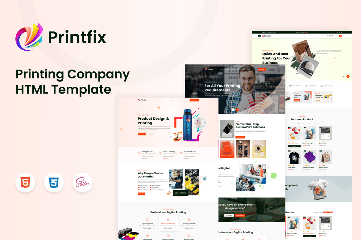Template Website Printfix - Solusi Cetak Profesional HTML5