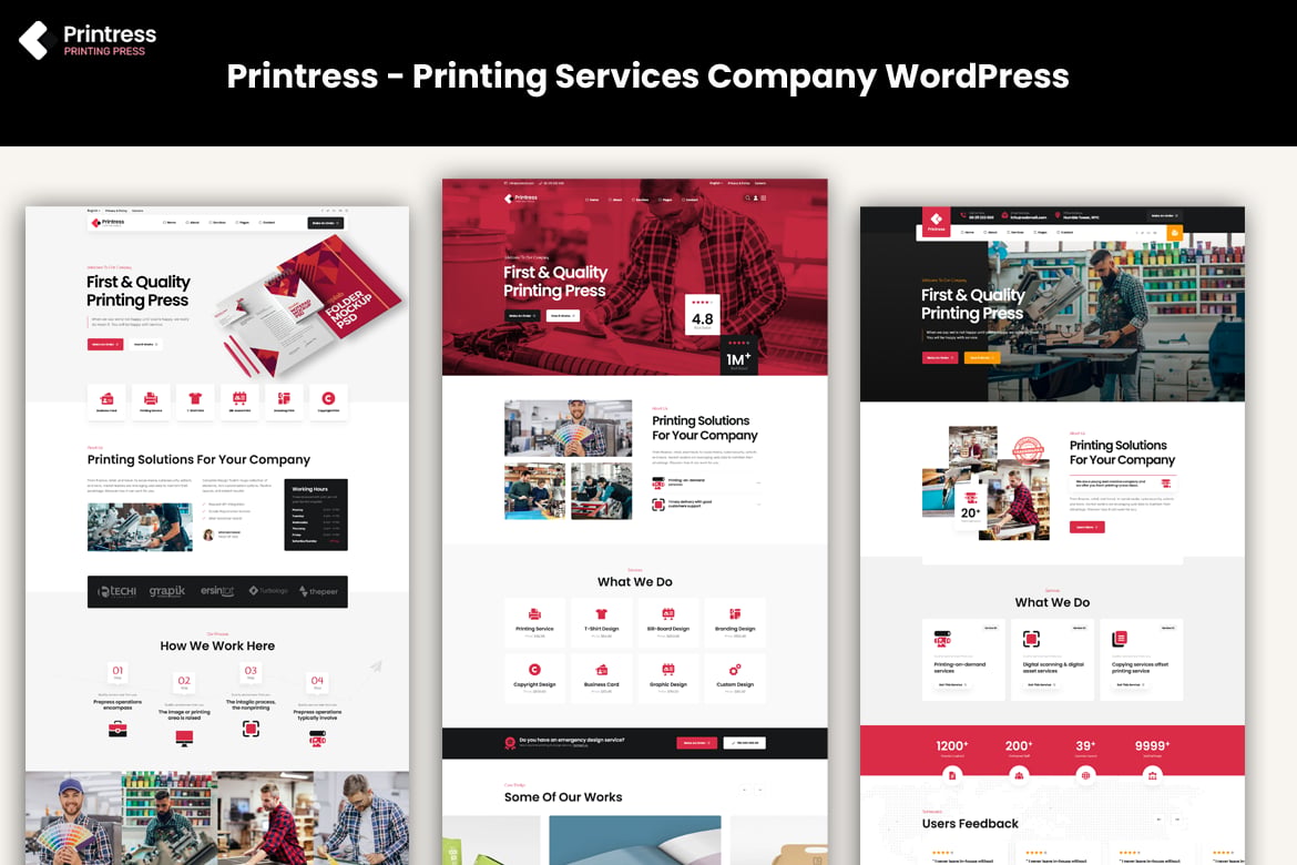 Printress - Tema WordPress Kreatif untuk Layanan Percetakan