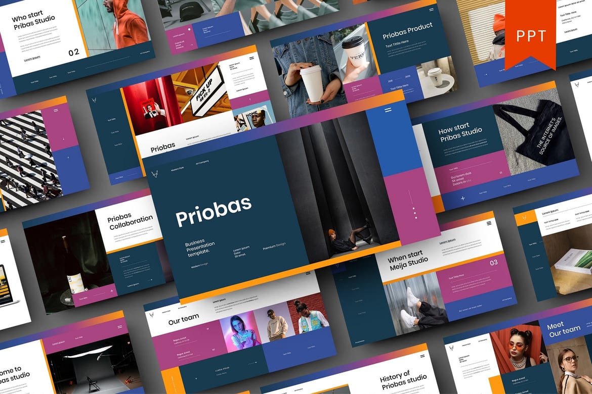Priobas – Template PowerPoint Bisnis yang Menarik