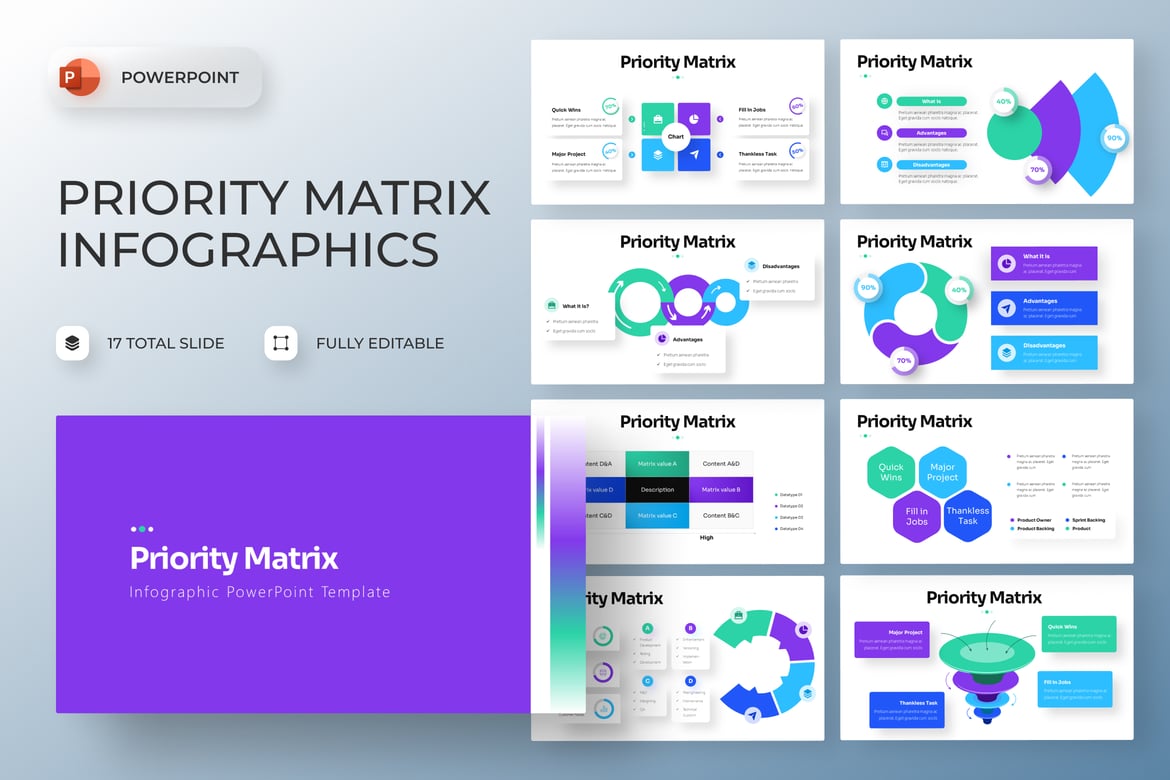 Template Presentasi Infografis Matriks Prioritas yang Menarik