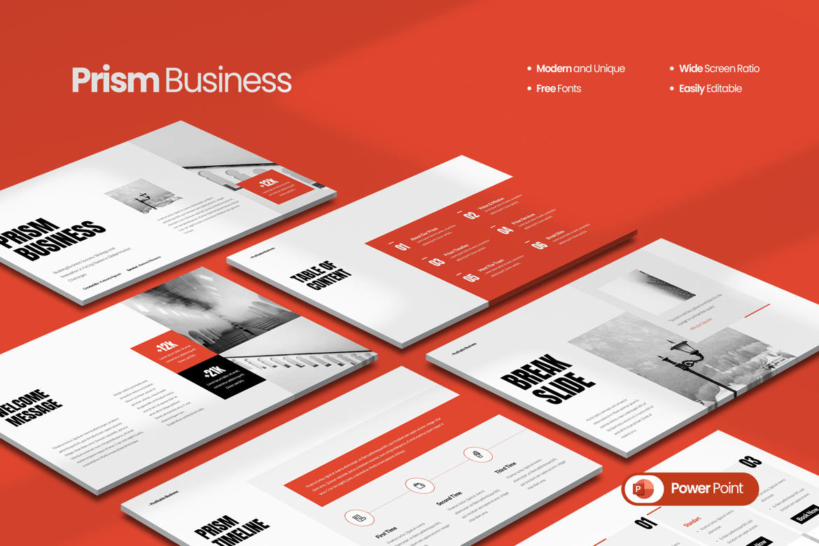 Template Presentasi PowerPoint Prism yang Kreatif dan Modern