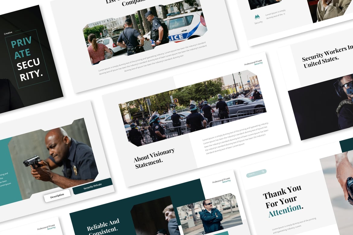 Template Presentasi PowerPoint Keamanan Pribadi yang Profesional