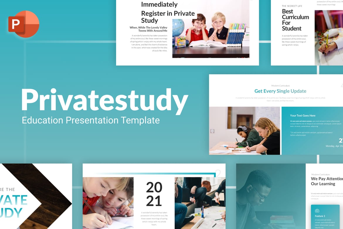 Template PowerPoint Modern untuk Pendidikan - Privatestudy