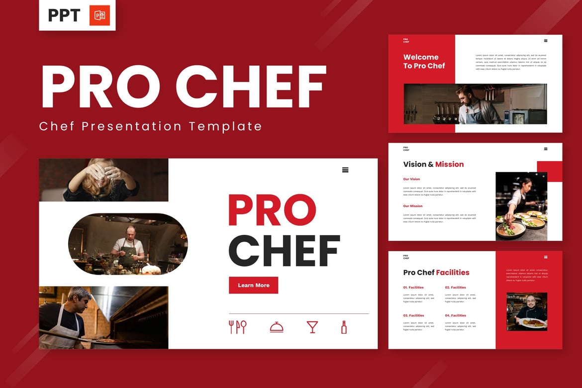 Template Powerpoint Profesional untuk Chef - Pro Chef