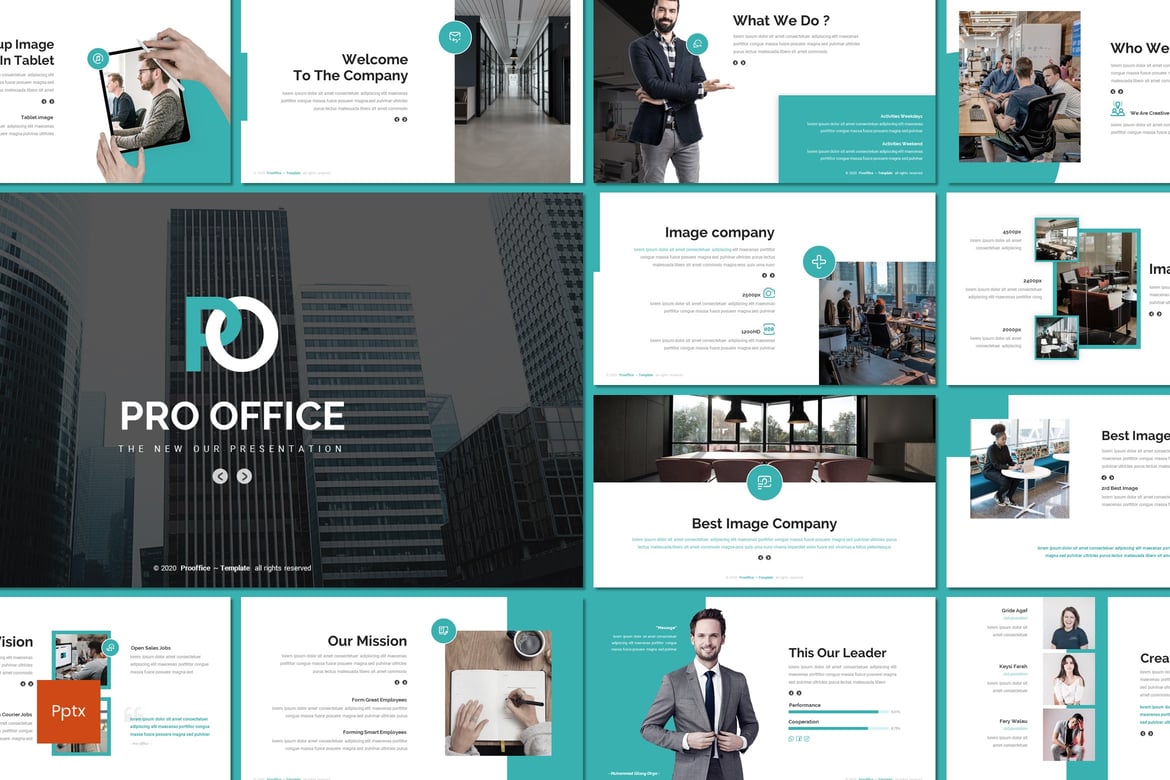 Template Presentasi Powerpoint Pro Office yang Modern dan Profesional