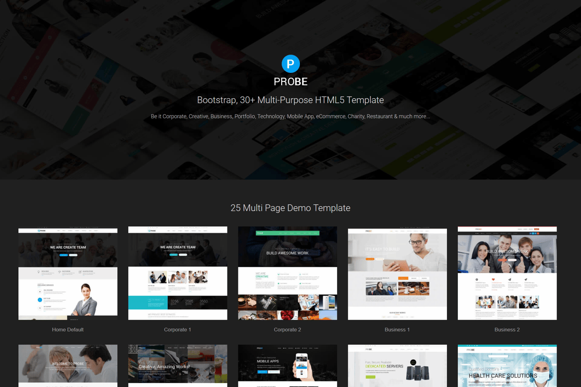 Probe - Template Website HTML5 Multi-Purpose yang Responsif dan Modern