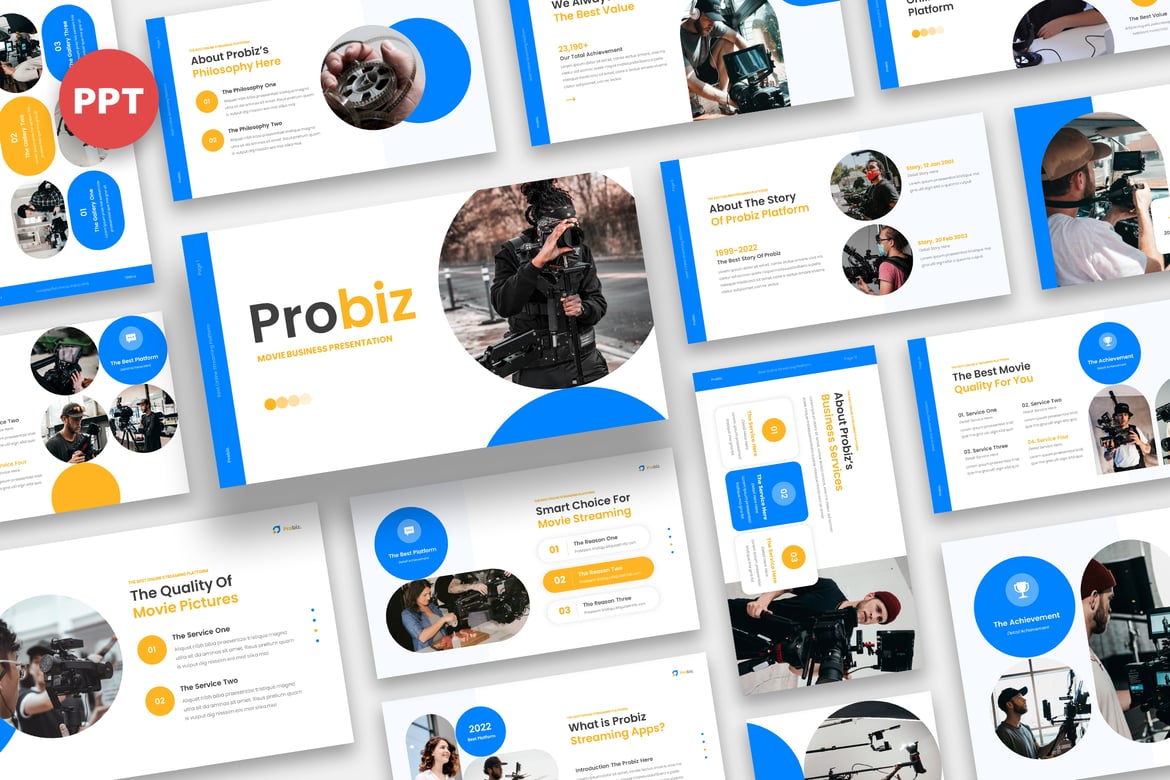 Template Presentasi PowerPoint Probiz - Profesional dan Menarik