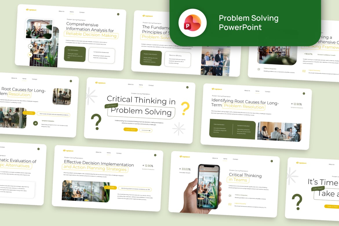 Template Presentasi Powerpoint Solusi Masalah yang Kreatif dan Modern
