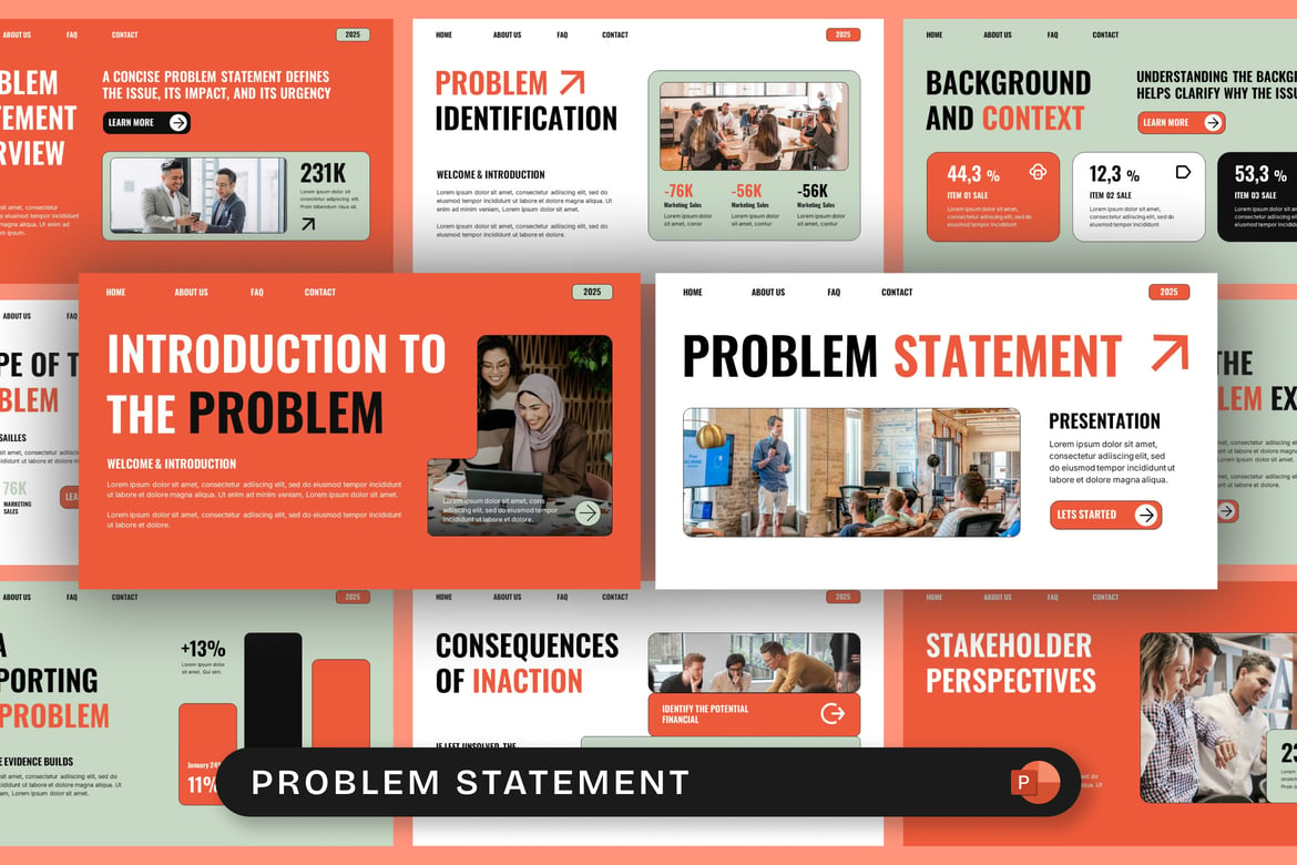Template Presentasi PowerPoint untuk Pernyataan Masalah yang Efektif