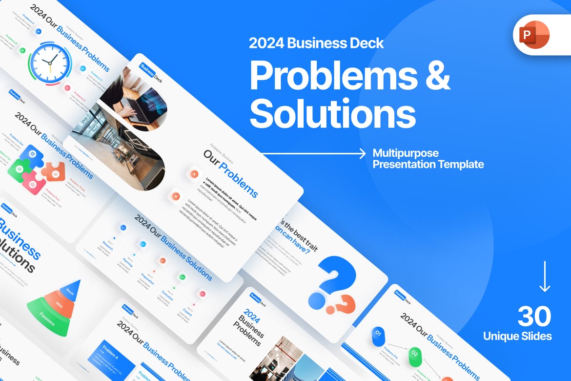 Template PowerPoint untuk Masalah dan Solusi yang Menarik