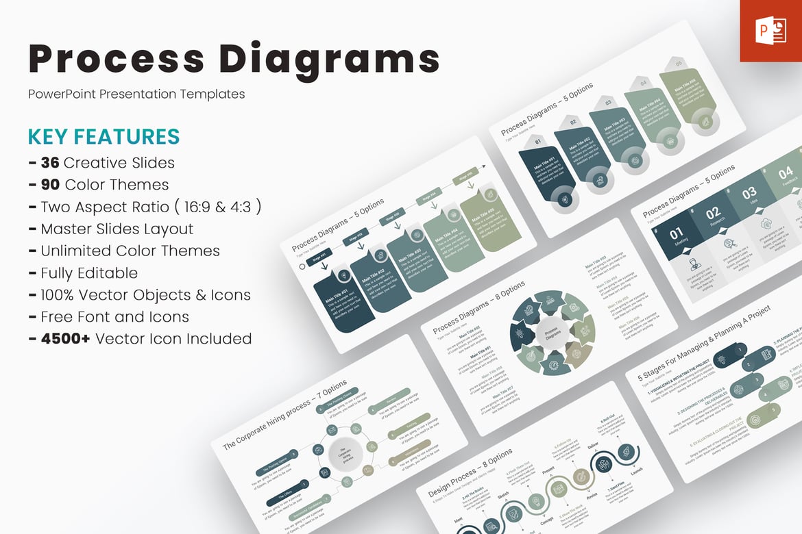 Template PowerPoint Diagram Proses yang Menarik dan Profesional