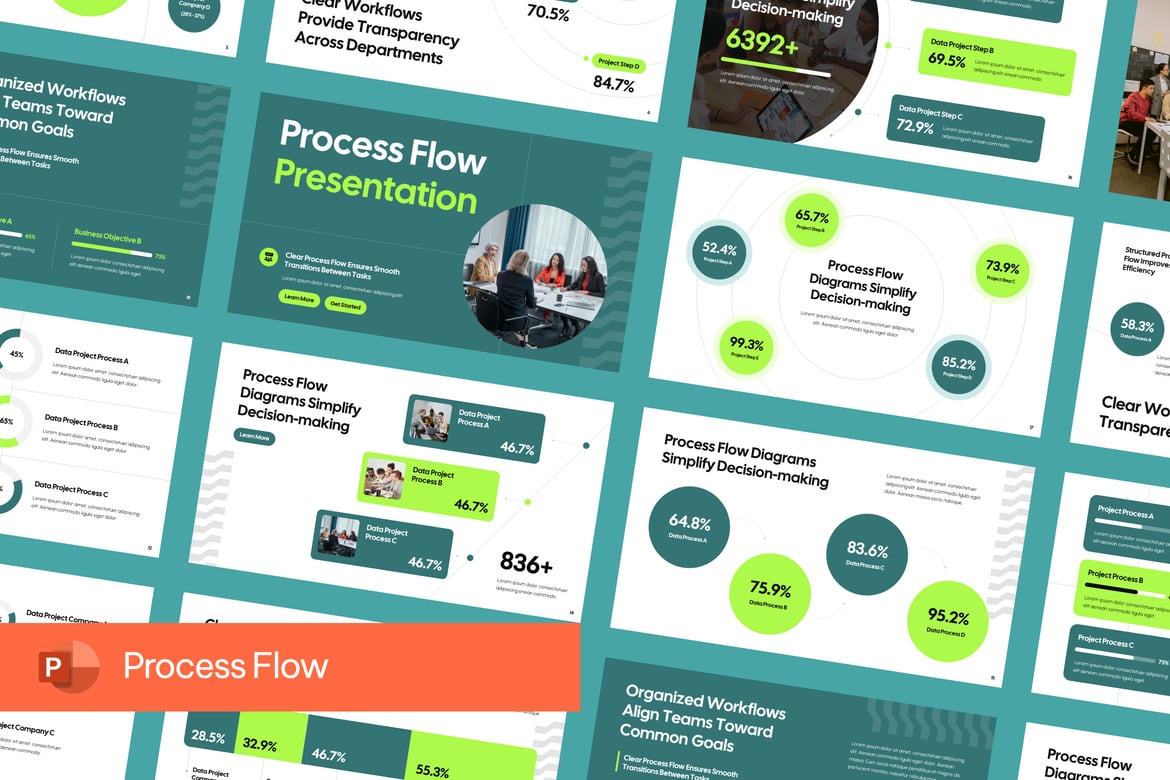 Template Presentasi Proses Alur yang Menarik dan Profesional