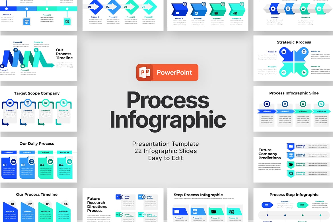Template Presentasi Infografis Proses yang Modern dan Menarik