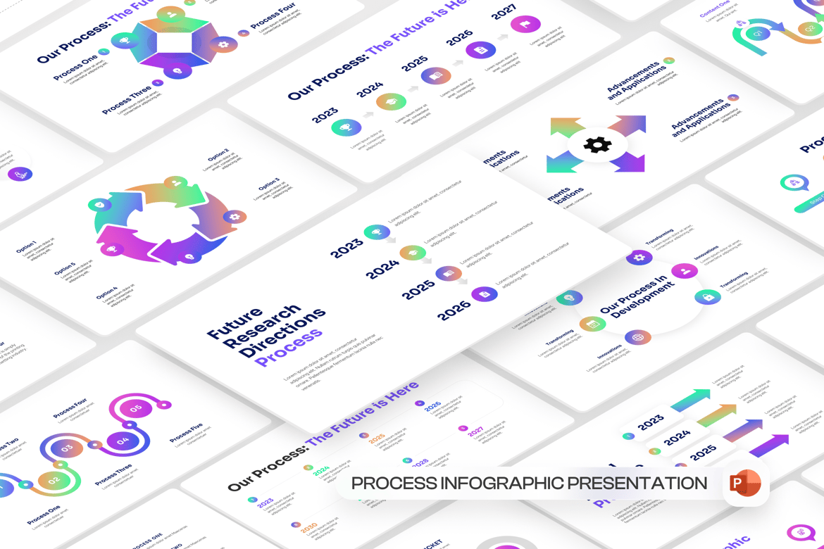 Template Presentasi Infografis Proses yang Menarik