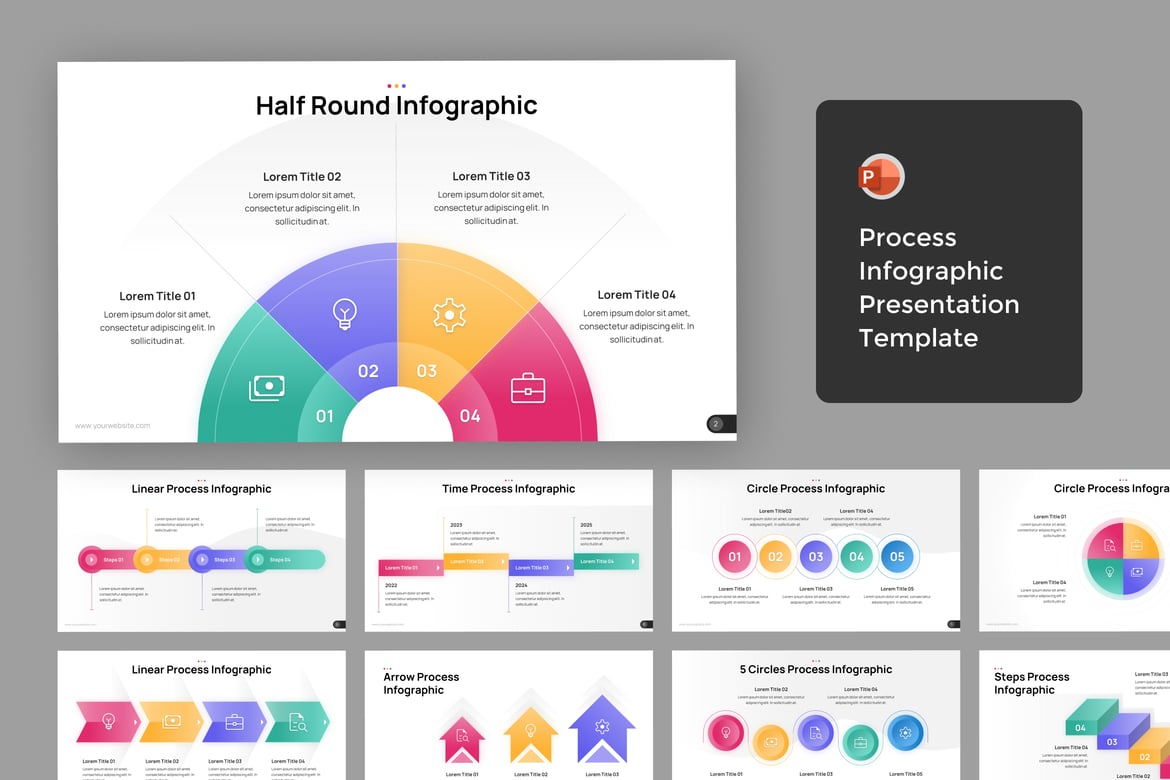 Template Presentasi Infografis Proses yang Menarik
