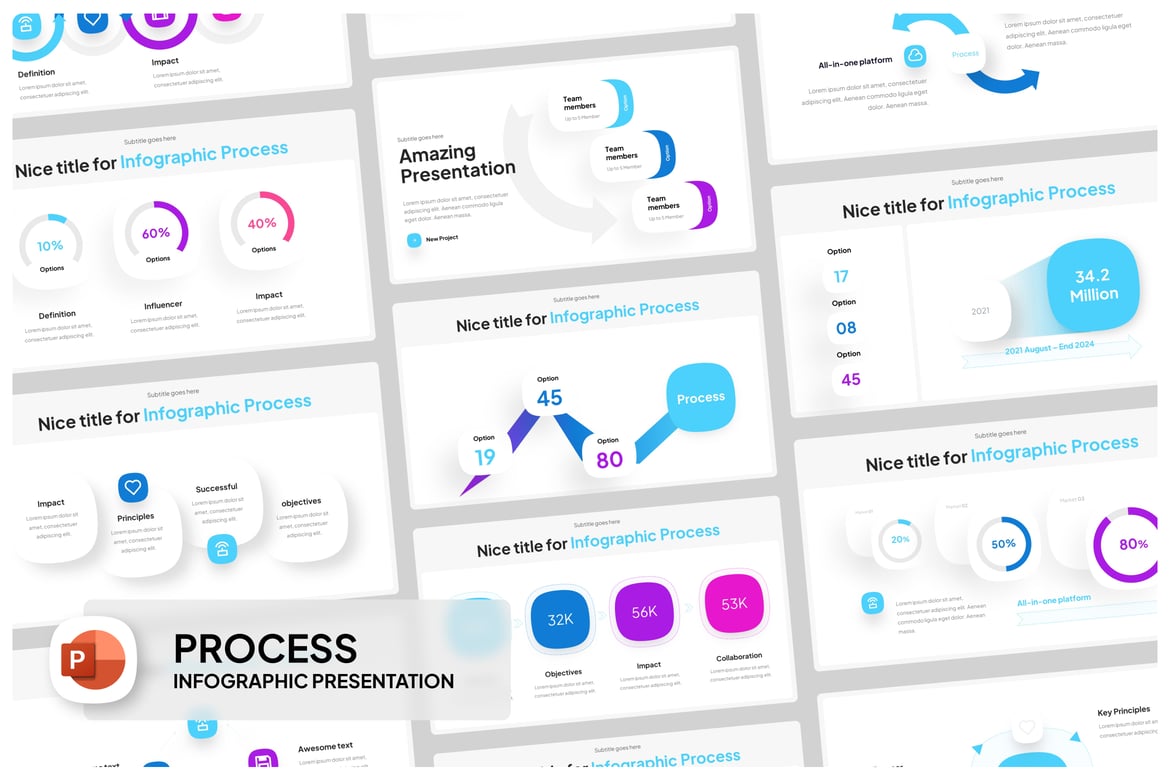 Template PowerPoint Infografis Proses yang Menarik