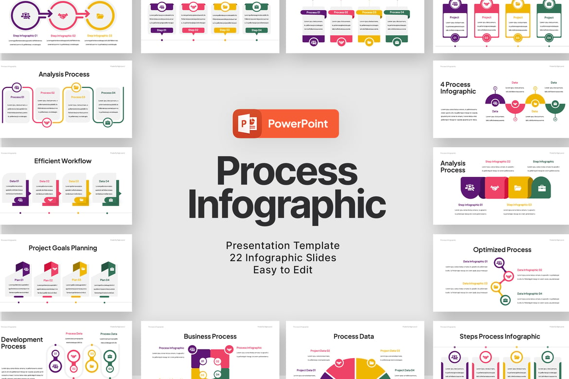 Template Presentasi Infografis Proses yang Menarik