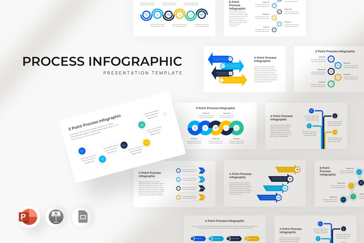 Template Presentasi Powerpoint Infografis Proses yang Menarik