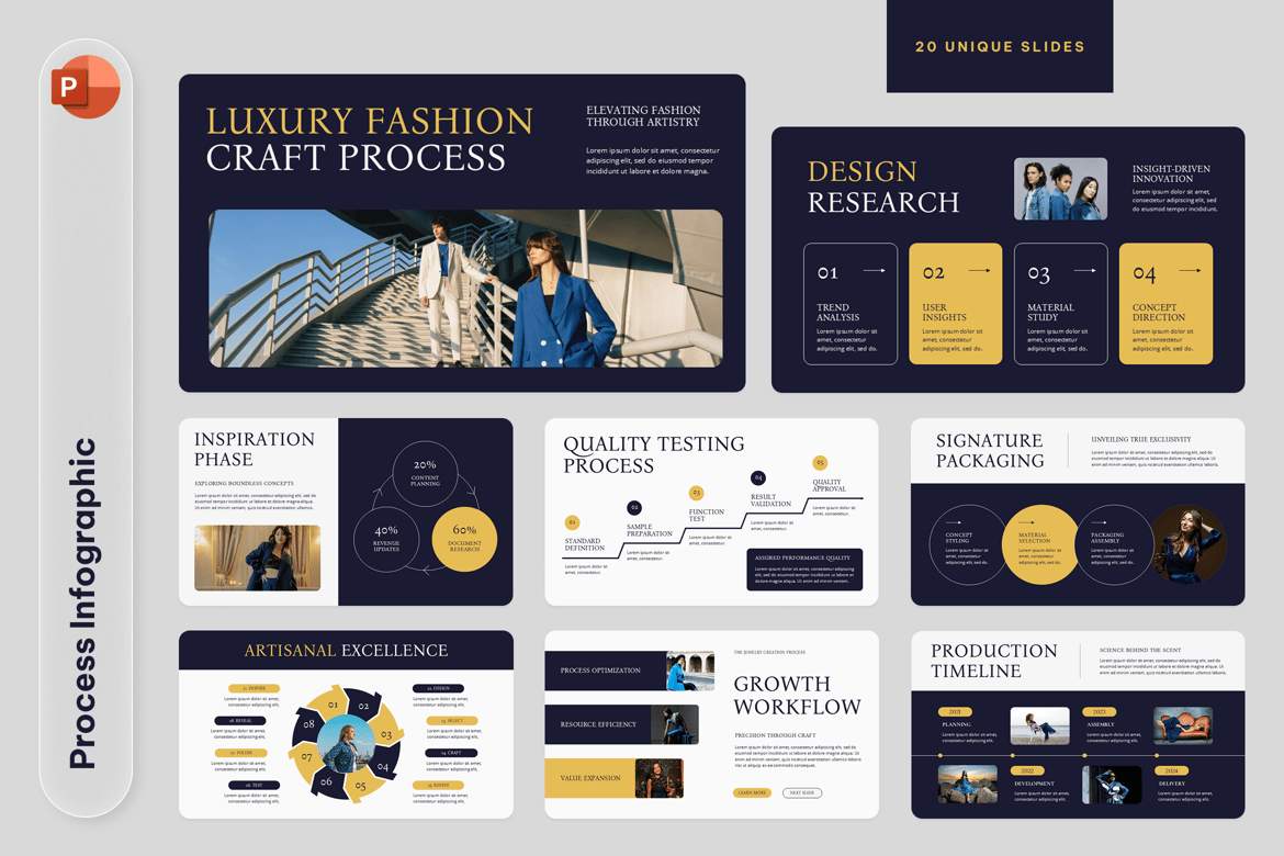 Template Presentasi PowerPoint Infografis Proses yang Menarik