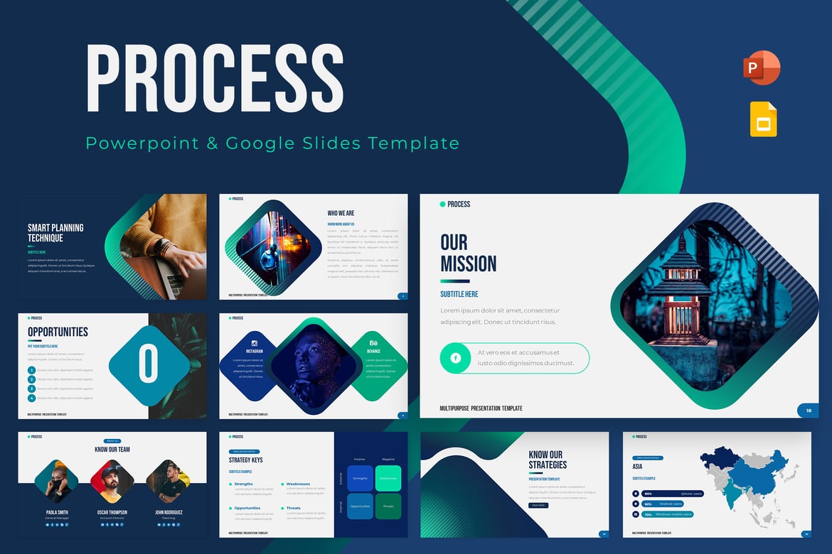 Template Presentasi Proses untuk PowerPoint dan Google Slides