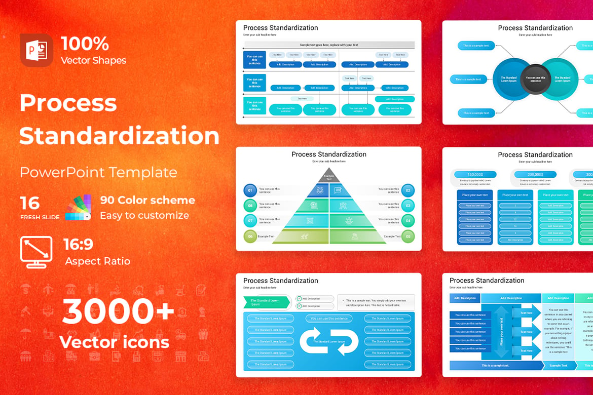 Template PowerPoint Standardisasi Proses yang Menarik