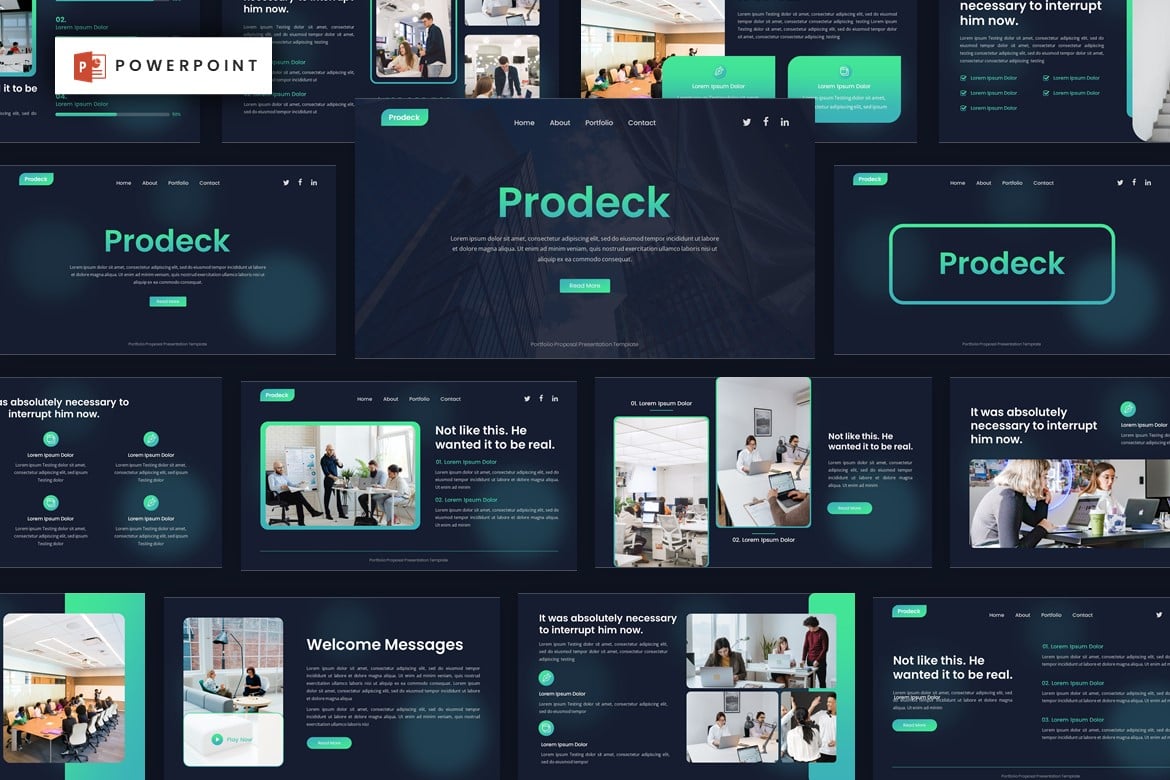 Prodeck - Template Powerpoint Proposal Portofolio yang Modern dan Profesional