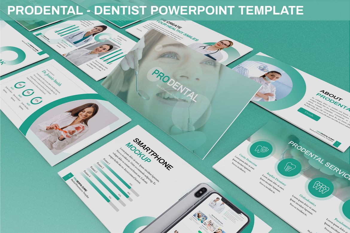 Template Presentasi PowerPoint Prodental untuk Dokter Gigi yang Modern dan Menarik