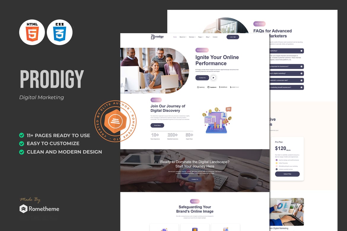 Prodigy - Template Website Digital Marketing yang Menarik