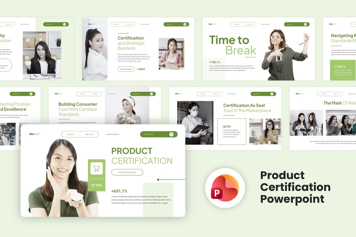 Template Presentasi Powerpoint untuk Sertifikasi Produk yang Kreatif