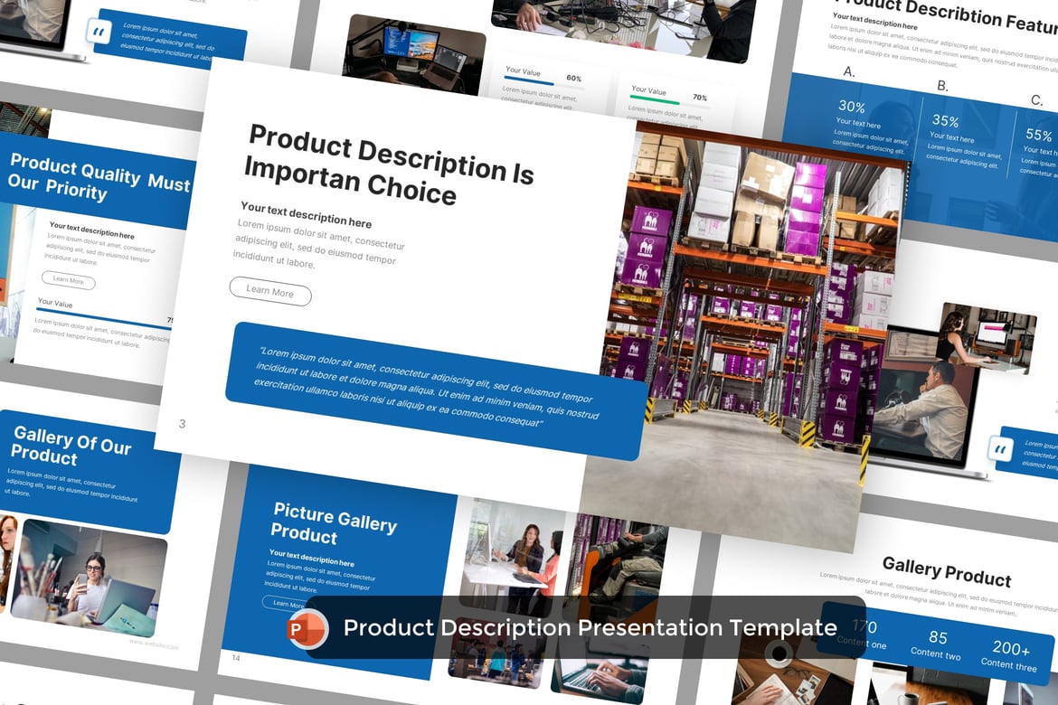 Template PowerPoint Deskripsi Produk yang Menarik