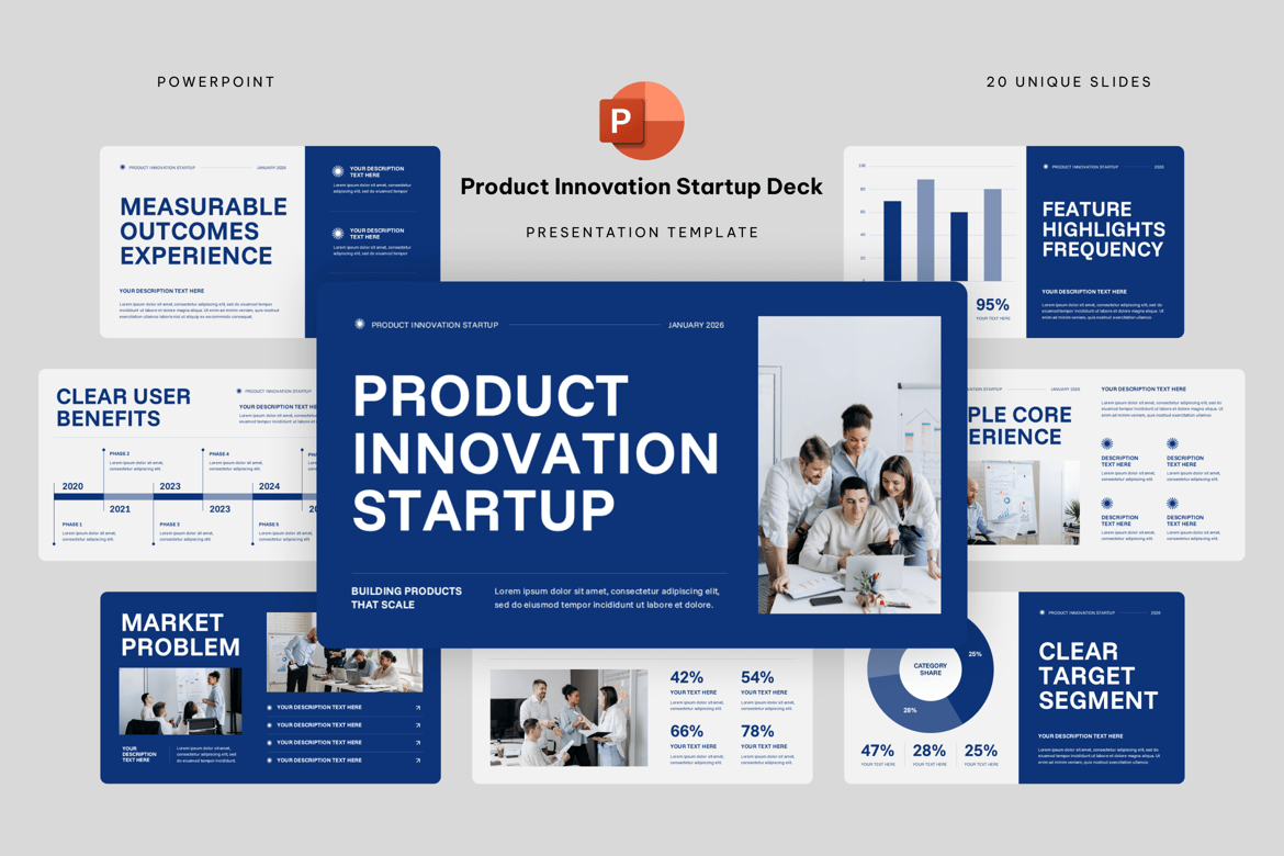 Template Presentasi PowerPoint untuk Inovasi Produk Startup