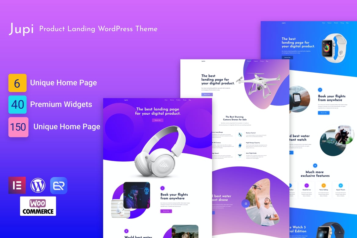 Tema WordPress Jupi - Solusi Landing Page Produk Modern