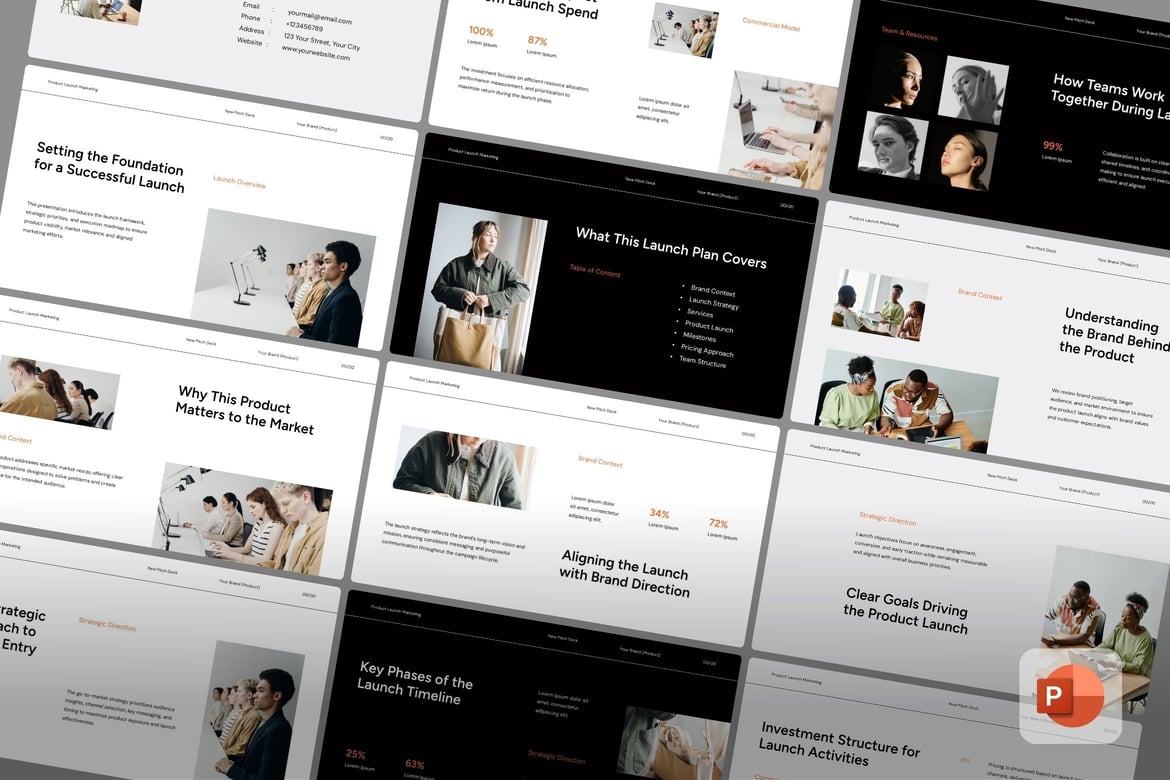 Template Presentasi Pemasaran Peluncuran Produk - PowerPoint yang Menarik