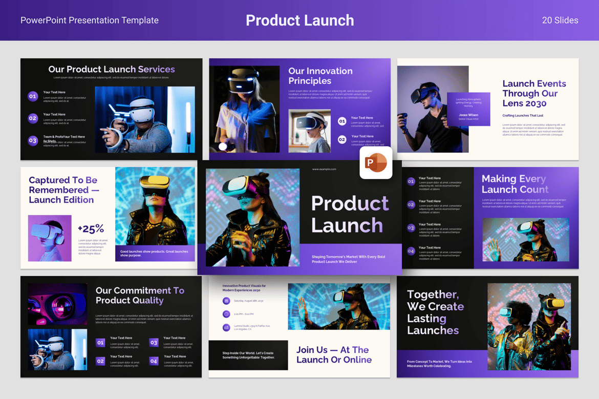 Template PowerPoint Peluncuran Produk yang Menarik dan Profesional