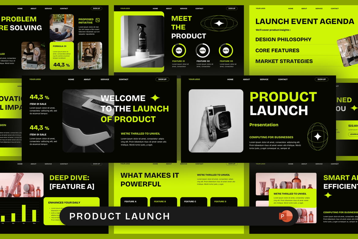 Template Presentasi PowerPoint untuk Peluncuran Produk