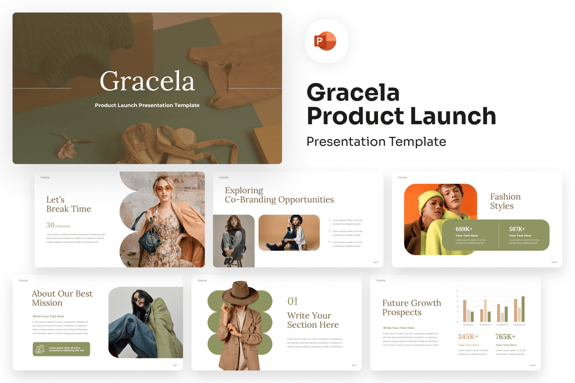 Template PowerPoint Peluncuran Produk yang Menarik