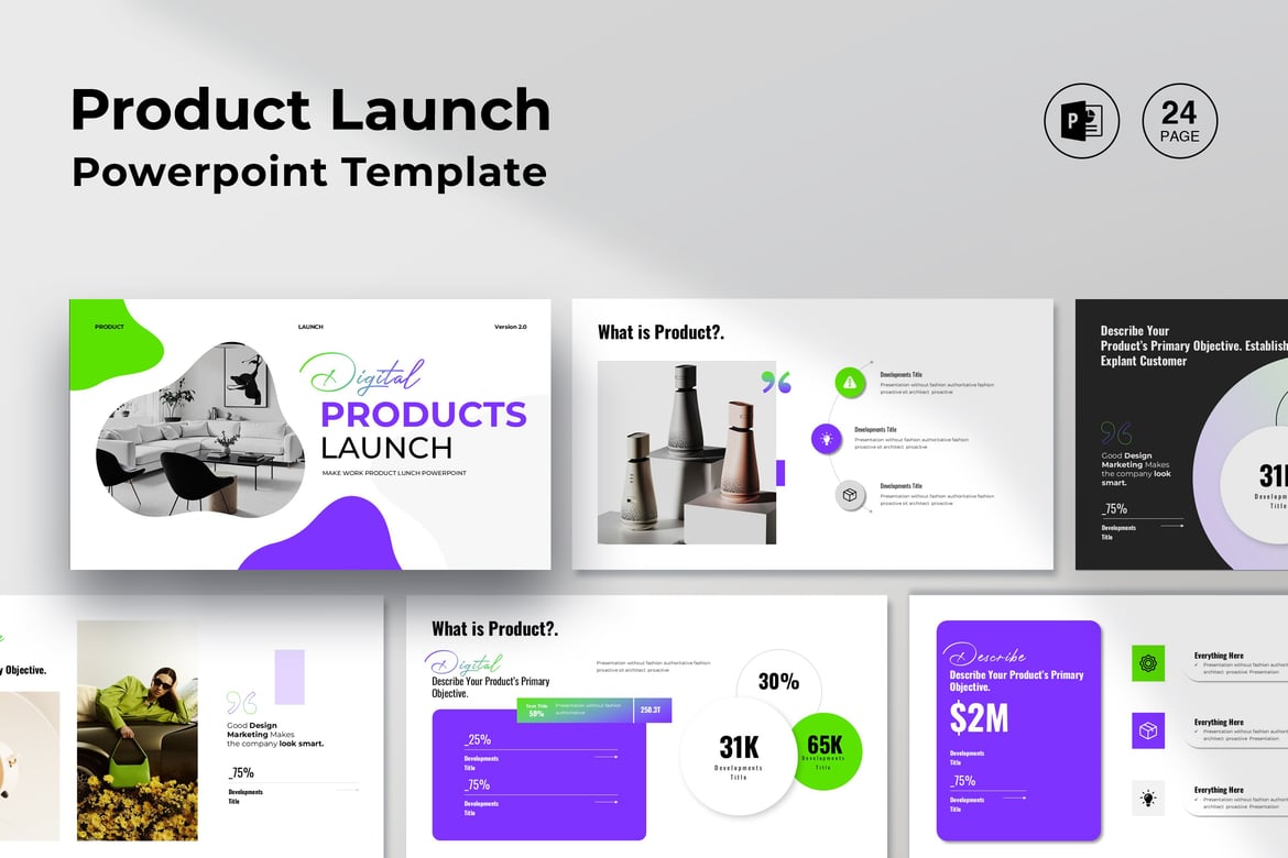 Template PowerPoint Roadmap Peluncuran Produk yang Menarik