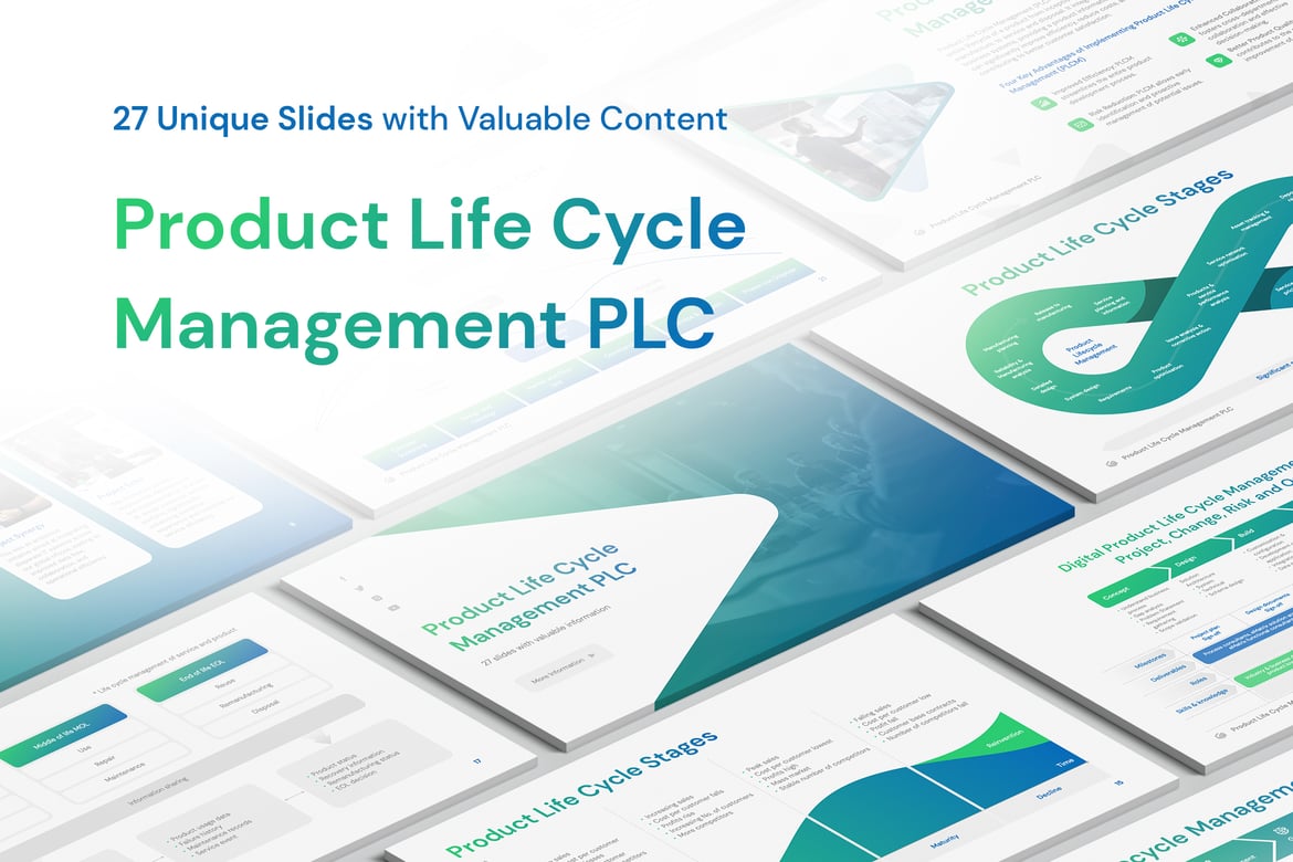 Template PowerPoint Manajemen Siklus Hidup Produk (PLCM) yang Menarik