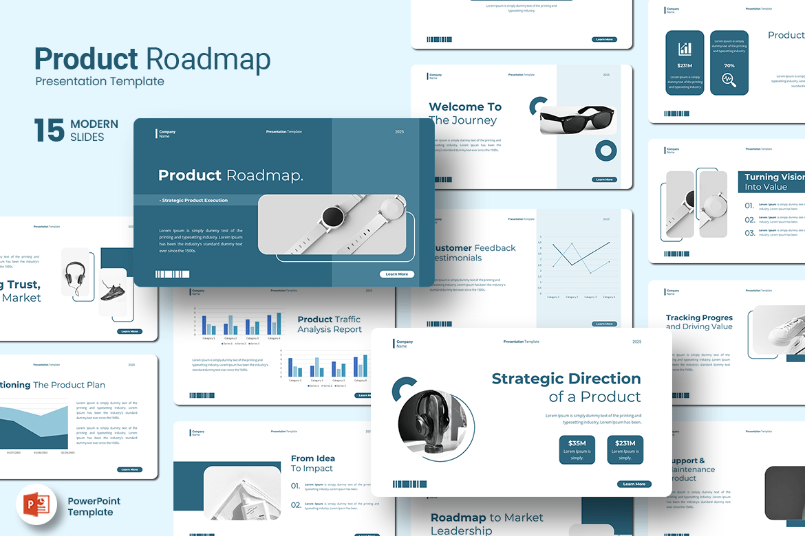 Template PowerPoint Peta Produk yang Menarik dan Mudah Digunakan