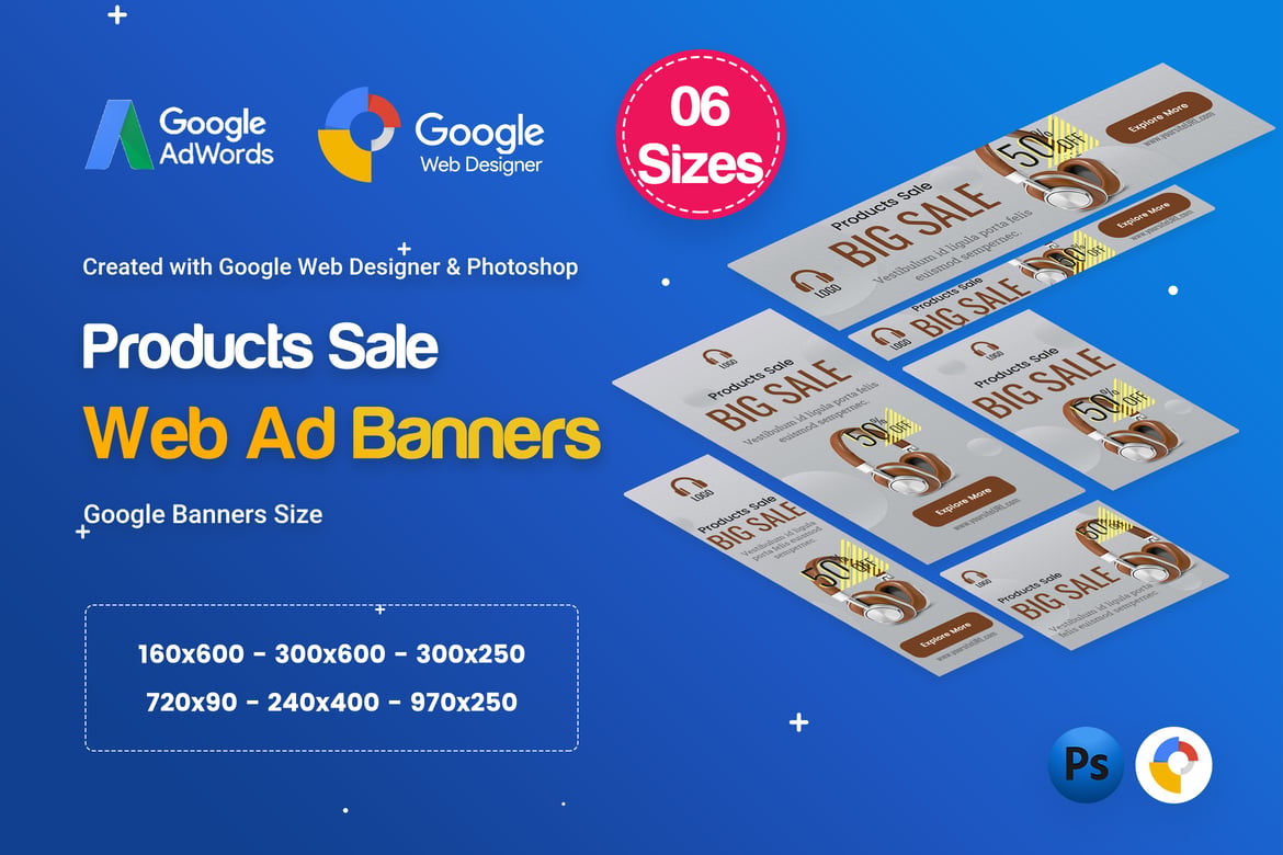 Template Web Spanduk Penjualan Produk D30 - Desain Google yang Menarik