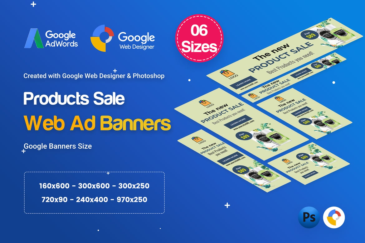 Template Website Spanduk Penjualan Produk D31 - Desain Web Google yang Menarik